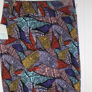 NWT LuLaRoe Cassie Pencil Skirt Bright Colors Aztec or Similar Print Sz 2XL